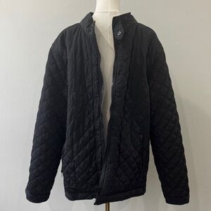 Men's Black Quilted Puffer Jacket - Size XL